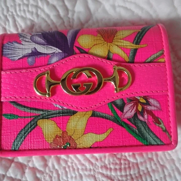 GUCCI Flora Pink Women's wallet - Picture 1 of 4